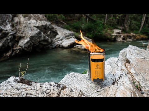 BioLite CampStove 2+ outdoor stove with integrated fan and grill accessory